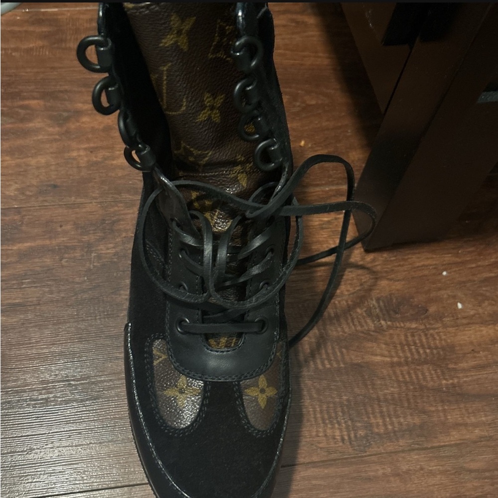 Louis Vuitton Black and Brown Ankle Boots